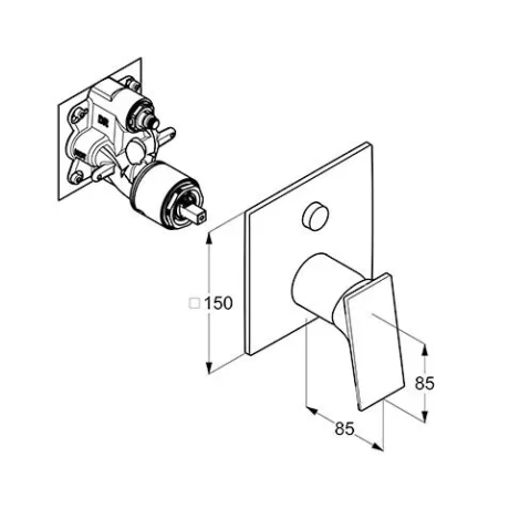 Смеситель KLUDI DECUS 547593975 для ванны и душа встраиваемый внешняя часть с переключателем воды
