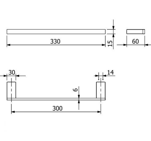 Держатель полотенца KLUDI VELA C 31962N5 широкий 300 мм