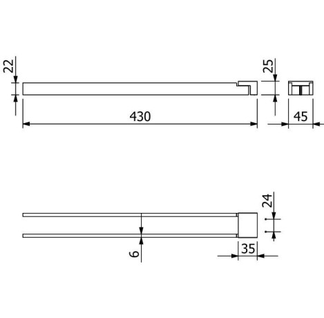 Держатель полотенца KLUDI VELA C 31977N5 двойной
