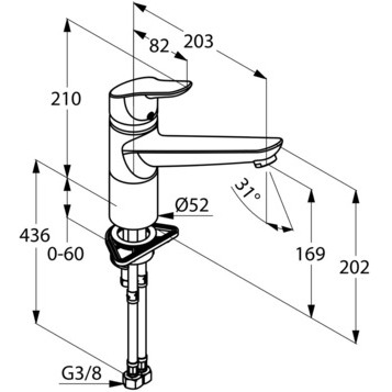 Смеситель KLUDI OBJEKTA 325740575 для кухни