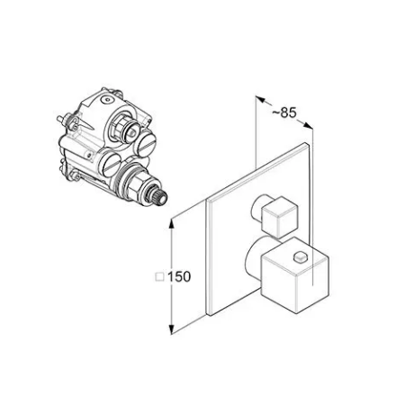 Термостат KLUDI DECUS 548855375 для душа встраиваемый на 1 потребителя внешняя часть