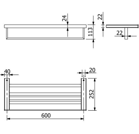 Держатель полотенца KLUDI VELA C 31989N5 полочка