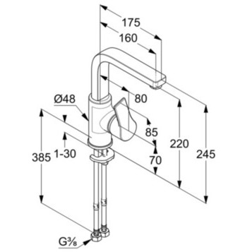 Смеситель KLUDI ZENTA SL 480280565 для раковины на одно отверстие высокий