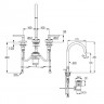 Смеситель KLUDI NOVA FONTE Puristic 201430515 для раковины на три отверстия двухвентильный
