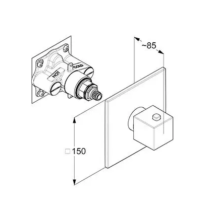 Термостат KLUDI DECUS 547393975 для ванны и душа центральный встраиваемый внешняя часть