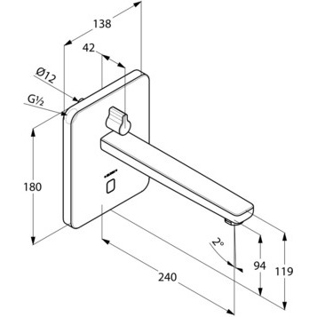 Смеситель KLUDI ZENTA 3840005 для раковины сенсорный