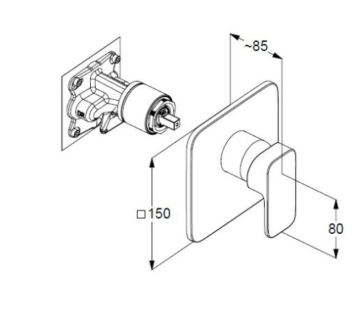 Смеситель KLUDI RENON 427553975 для душа встраиваемый внешняя часть