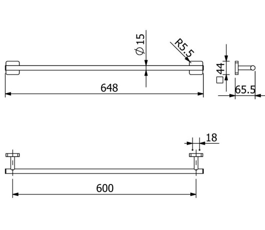 Держатель полотенца KLUDI VELA S 25979N5 широкий 600 мм