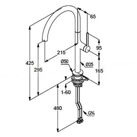 Смеситель KLUDI REEF 50803N275 для кухни