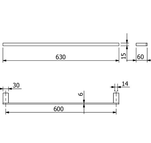 Держатель полотенца KLUDI VELA C 3197939 широкий 600 мм