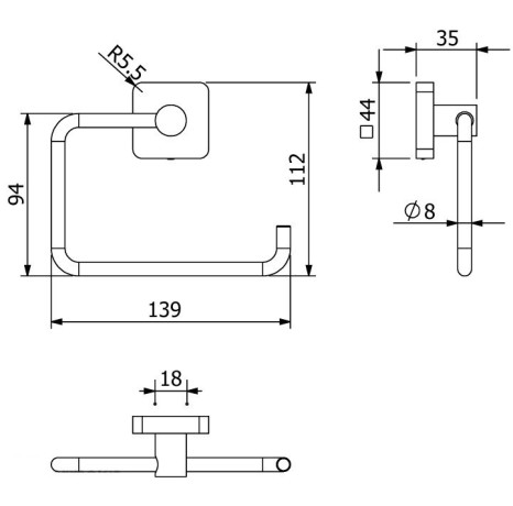 Держатель туалетной бумаги KLUDI VELA S 25982N5 подвесной