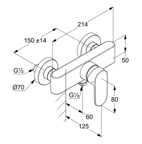 Смеситель KLUDI LOUVA 248313975 для ванны с подключением шланга