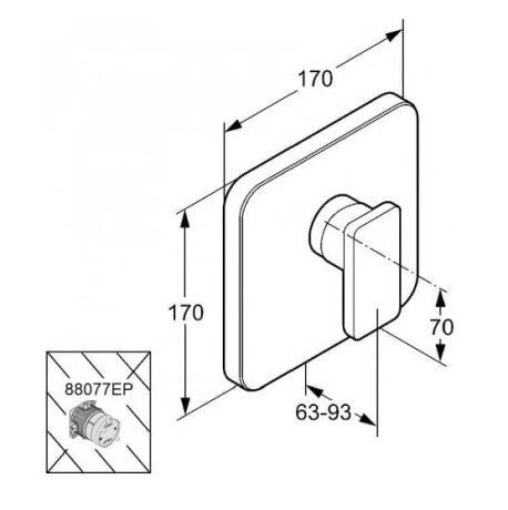 Смеситель KLUDI ESPRIT 567160540 для душа встраиваемый внешняя часть