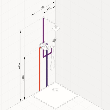 KLUDI ZENTA, душевой комплект с термостатом для душа, арт. 388320545