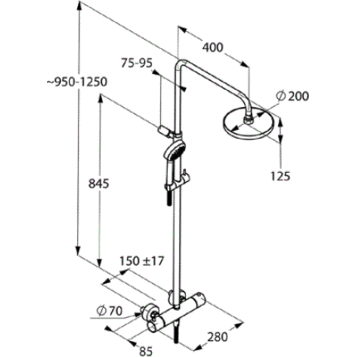 Душевая система KLUDI LOGO NEO 6809205 с термостатом