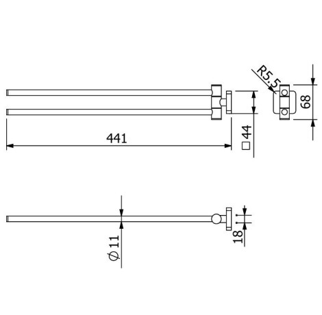 Держатель полотенца KLUDI VELA S 25977N2 двойной