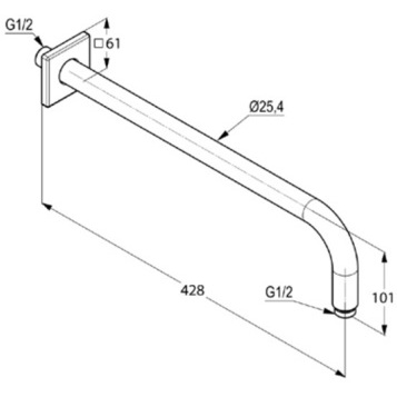 Душевой кронштейн KLUDI A-QA 6653491-00