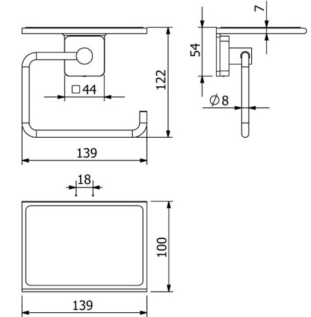 Держатель туалетной бумаги KLUDI VELA S 25971N2 подвесной