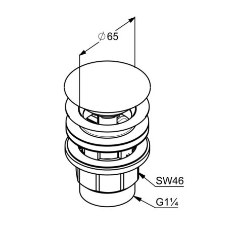 Донный клапан KLUDI 10426N1-00 для раковины с функцией push-open