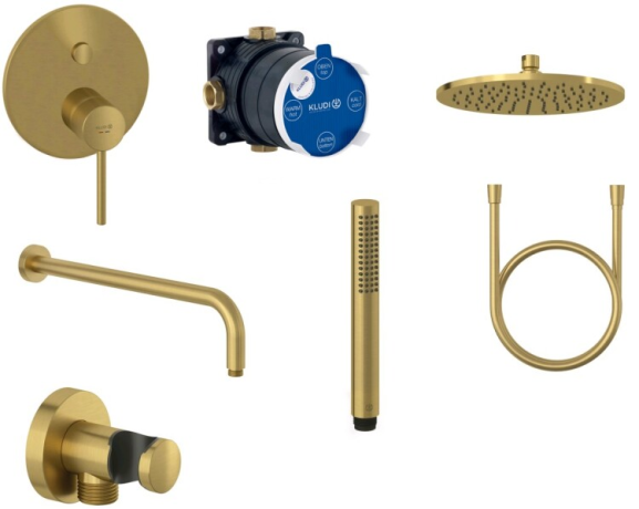 Комплект KLUDI BOZZ 38658N076 душевой 7 в 1 верхний душ 300 мм