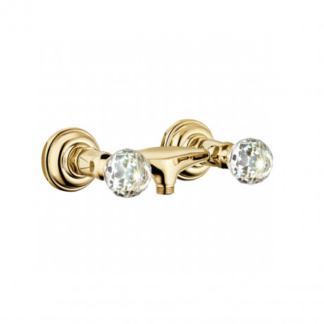 Смеситель KLUDI ADLON 5161045G4 для душа настенный с подключением шланга хрустальные рукоятки «Made with Swarovski® Elements» позолоченный 23 кар