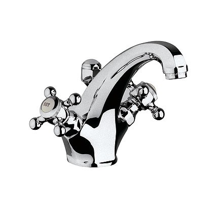 Смеситель KLUDI ADLON 510100520 для раковины на одно отверстие двухвентильный с донным клапаном