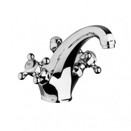 Смеситель KLUDI ADLON 510100520 для раковины на одно отверстие двухвентильный с донным клапаном