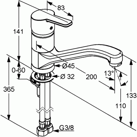 Смеситель KLUDI LOGO NEO 379130575 для кухни