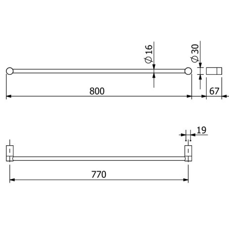 Держатель полотенца KLUDI VELA R 5896105 широкий 800 мм