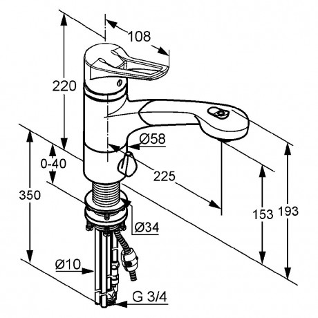 Смеситель KLUDI MX 399459262 для кухни с дополнительным краном Multi
