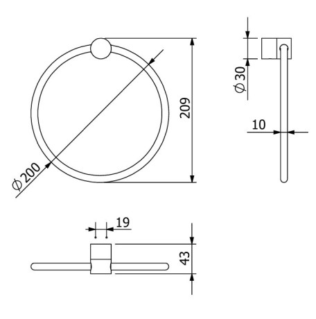 Держатель полотенца KLUDI VELA R 5897839 кольцо