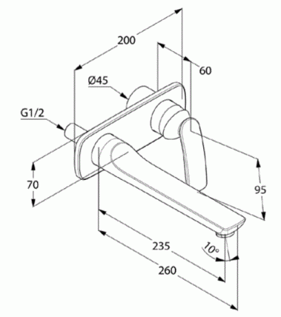 Смеситель KLUDI BALANCE 522479175 для раковины настенный встраиваемый внешняя часть