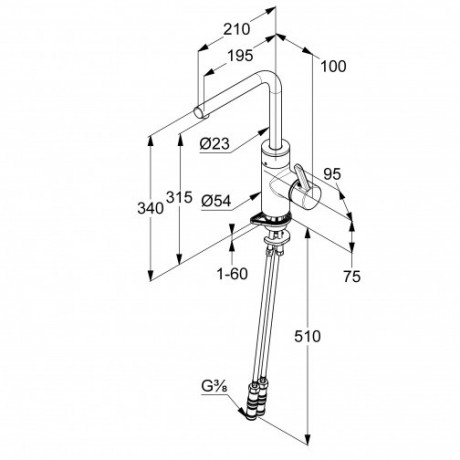 Смеситель KLUDI E-GO 422306675 для кухни сенсорный