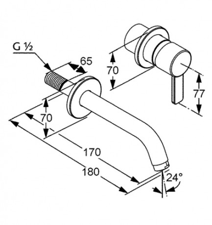 Смеситель KLUDI ZENTA 382440575S для раковины настенный встраиваемый со скрытой частью в комплекте